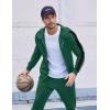COOFANDY Tracksuit Mens with Zipper Pockets Full Zip Hoodie Sweatsuit 2 Pieces Running Jogging Sports Casual Sweat Suits(Green)