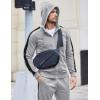 COOFANDY Tracksuit Mens with Zipper Pockets Full Zip Hoodie Sweatsuit 2 Pieces Running Jogging Sports Casual Sweat Suits(Light Grey)