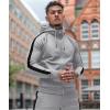 COOFANDY Tracksuit Mens with Zipper Pockets Full Zip Hoodie Sweatsuit 2 Pieces Running Jogging Sports Casual Sweat Suits(Light Grey)