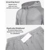 COOFANDY Tracksuit Mens with Zipper Pockets Full Zip Hoodie Sweatsuit 2 Pieces Running Jogging Sports Casual Sweat Suits(Light Grey)