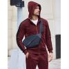 COOFANDY Tracksuit Mens with Zipper Pockets Full Zip Hoodie Sweatsuit 2 Pieces Running Jogging Sports Casual Sweat Suits(Wine Red)