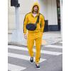 COOFANDY Tracksuit Mens with Zipper Pockets Full Zip Hoodie Sweatsuit 2 Pieces Running Jogging Sports Casual Sweat Suits(Yellow)