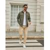 COOFANDY Work Shirts for Mens Long Sleeve Casual Button Down Shirt Mens Shacket with Flap Pockets(Army Green)