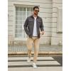 COOFANDY Work Shirts for Mens Long Sleeve Casual Button Down Shirt Mens Shacket with Flap Pockets(Dark Grey)