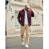 COOFANDY Work Shirts for Mens Long Sleeve Casual Button Down Shirt Mens Shacket with Flap Pockets(Dark Red)
