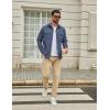 COOFANDY Work Shirts for Mens Long Sleeve Casual Button Down Shirt Mens Shacket with Flap Pockets(Grey Blue)