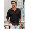 COOFANDY mens Casual(Black/Red)