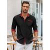COOFANDY mens Casual(Black/Red)
