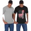 COOFANDY mens Casual(Two Pack- Black Usa Flag/Light Grey)