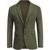 COOFADNY Men’s Casual Corduroy Blazer Classic Fit Two Button Sport Coat Fashion Notch Lapel Blazer Jacket(Army Green)