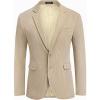 COOFADNY Men’s Casual Corduroy Blazer Classic Fit Two Button Sport Coat Fashion Notch Lapel Blazer Jacket(Beige)