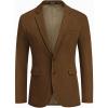 COOFADNY Men’s Casual Corduroy Blazer Classic Fit Two Button Sport Coat Fashion Notch Lapel Blazer Jacket(Brown)