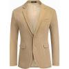 COOFADNY Men’s Casual Corduroy Blazer Classic Fit Two Button Sport Coat Fashion Notch Lapel Blazer Jacket(Khaki)