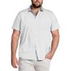 COOFANDY Big & Tall Dress Shirts for Men Short Sleeve Button Down Casual Shirts(White)