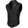 COOFANDY Black Suit Vest Men Paisley Floral Waistcoat Formal Tuxedo Suit Vests Gothic Steampunk Vest Black, X-Large