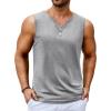COOFANDY Casual Sleeveless Shirts for Men Cotton V Neck Tank Tops Summer 2 Pack Workout Gym Muscle Tee(Light Gray)