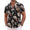 COOFANDY Hawaiian Short Button Sleeve Down Shirt Shirts Beach(Black)