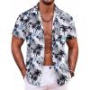 COOFANDY Hawaiian Short Button Sleeve Down Shirt Shirts Beach(Coconut Palm)