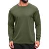 COOFANDY Long Sleeve Shirts for Men Moisture Wicking Activewear T-Shirts Workout Running Shirts(Army Green)