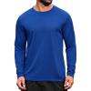 COOFANDY Long Sleeve Shirts for Men Moisture Wicking Activewear T-Shirts Workout Running Shirts(Dark Blue)