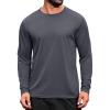 COOFANDY Long Sleeve Shirts for Men Moisture Wicking Activewear T-Shirts Workout Running Shirts(Dark Grey)