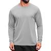 COOFANDY Long Sleeve Shirts for Men Moisture Wicking Activewear T-Shirts Workout Running Shirts(Light Grey)