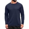 COOFANDY Long Sleeve Shirts for Men Moisture Wicking Activewear T-Shirts Workout Running Shirts(Navy Blue)