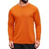 COOFANDY Long Sleeve Shirts for Men Moisture Wicking Activewear T-Shirts Workout Running Shirts(Orange)