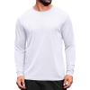 COOFANDY Long Sleeve Shirts for Men Moisture Wicking Activewear T-Shirts Workout Running Shirts(White)