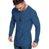 COOFANDY Men 2 Pack Muscle Fitted T Shirt Gym Workout Athletic Long Sleeves Tee(Denim Blue)