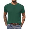 COOFANDY Men Casual Shirt Short Sleeve Summer Basic T Shirt Pocket Soild Tee Top(Evergreen)
