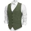COOFANDY Men Casual Suit Vest Formal Dress Vest Slim Fit Waistcoat Business Wedding(Army Green)