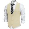 COOFANDY Men Casual Suit Vest Formal Dress Vest Slim Fit Waistcoat Business Wedding(Beige)