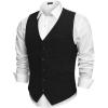 COOFANDY Men Casual Suit Vest Formal Dress Vest Slim Fit Waistcoat Business Wedding(Black)