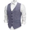 COOFANDY Men Casual Suit Vest Formal Dress Vest Slim Fit Waistcoat Business Wedding(Blue Purple)