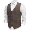 COOFANDY Men Casual Suit Vest Formal Dress Vest Slim Fit Waistcoat Business Wedding(Brown)