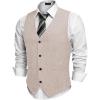 COOFANDY Men Casual Suit Vest Formal Dress Vest Slim Fit Waistcoat Business Wedding(Champagne)
