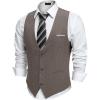 COOFANDY Men Casual Suit Vest Formal Dress Vest Slim Fit Waistcoat Business Wedding(Deep Grey)