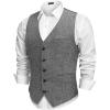 COOFANDY Men Casual Suit Vest Formal Dress Vest Slim Fit Waistcoat Business Wedding(Grey)