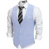COOFANDY Men Casual Suit Vest Formal Dress Vest Slim Fit Waistcoat Business Wedding(Light Blue)
