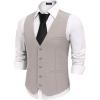 COOFANDY Men Casual Suit Vest Formal Dress Vest Slim Fit Waistcoat Business Wedding(Light Gray)