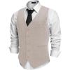COOFANDY Men Casual Suit Vest Formal Dress Vest Slim Fit Waistcoat Business Wedding(Light Khaki)