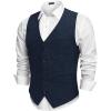 COOFANDY Men Casual Suit Vest Formal Dress Vest Slim Fit Waistcoat Business Wedding(Navy Blue)