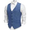 COOFANDY Men Casual Suit Vest Formal Dress Vest Slim Fit Waistcoat Business Wedding(Royal Blue)