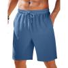 COOFANDY Men Casual Summer Beach Shorts Elastic Waist Drawstring Flat Front Short(Navy)