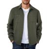COOFANDY Men Flannel Shirt Casual Button Down Shirt Jacket Long Sleeve Plaid Shirts with Pockets(Army Green)