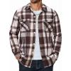 COOFANDY Men Flannel Shirt Casual Button Down Shirt Jacket Long Sleeve Plaid Shirts with Pockets(Brown)