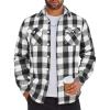 COOFANDY Men Flannel Shirt Casual Button Down Shirt Jacket Long Sleeve Plaid Shirts with Pockets(Classic Black)