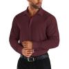 COOFANDY Men Long Sleeve Button Down Shirts Muscle Fit Dress Shirts Slim Fit Knit Shirts Camp Collar Shirts(Wine Red)