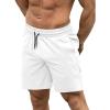 COOFANDY Men Swim Trunk with Compression Liner 2 in 1 Swimwear Bathing Suit Quick Dry Board Short(1 – White)